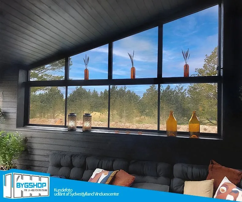 Skydevinduer i glas og aluminium